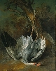 La beauté et la mort : Jean-Baptiste Oudry, Grue morte, vers 1745, huile sur toile, 162 x 127,5 cm © bpk | Staatliches Museum Schwerin (Photo : Elke Walford)