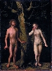 Cranach et son temps : Lucas Cranach l’Ancien Adam et Eve vers 1510 tempera et huile sur bois, 58 x 44 cm Varsovie, Museum Narodowe w Warzawie © Museum Narodowe w Warzawie