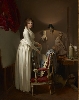 Boilly – Rétrospective : La Femme de l'artiste dans son atelier. Vers 1795-1800, huile sur toile, 41 x 32 cm. Sterling and Francine Clark Art Institute, Williamstown.