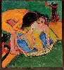 Chefs-d'œuvre du musée Frieder Burda :  Ernst Ludwig Kirchner (1880-1938), Zwei Akte mit Badetub und Ofen (Deux Nues avec Baquet et Poêle) (recto), 1911 (Huile sur toile, 89 x 80 cm) - Musée Frieder Burda, Baden-Baden