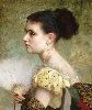 Étrange visage – Portraits et figures de la collection Magnin : Gustave Jean Jacquet 1846-1909 La Femme à l'éventail entre 1870 et 1890 55 x 46,5 cm huile sur toile
