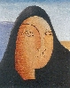 Survage – Les Années Collioure : 1925-1932 : Femme voilée de noir, 1929, huile sur toile-1. 27.5 x 22. 5 cm. Collection Musée Géo-Charles. Echirolles