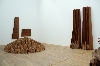 David Nash - Black & Red : Bronze & Wood : David Nash Cuts Up, 2011 Séquoia, 9 parties 198 x 20 x 21 cm chaque / ensemble : 198 x 262 x 21 cm Copyright Galerie Lelong & artist