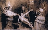 Sorcières, mythes et réalités : Le martèlement de la rate, Dessin aquarellé de Gaston Vuillier, Fin XIXe siècle, Ville de Tulle, Musée du Cloître