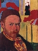 Meijer de Haan, le maître caché : Meijer de Haan, Autoportrait sur fond japonisant,  1889-1890, huile sur toile. Triton Foundation, Pays-Bas. 