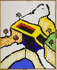 Notre vallée : Jean-Michel SANEJOUAND, Sans titre, acrylique sur toile, 1981, 100x81 cm, musée du château de Montbéliard.