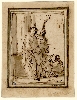 Le trait en majesté, dessins français du XVIIe siècle dans les collections du musée Fabre : Charles DUFRESNOY, Sainte Famille avec Sainte Elisabeth et le petit saint Jean, Plume, encre brune, lavis brun, musée Fabre de Montpellier Agglomération © musée Fabre de Montpellier Agglomération