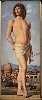 Cima da Conegliano. Maître de la Renaissance vénitienne. : Saint-Sébastien. 1500-1502, huile sur bois, 116,5 x 47 cm.  Musée des Beaux-Arts, Strasbourg.