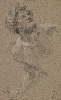 L’idée et la ligne, dessin français du musée de Grenoble (XVIe - XVIIIe siècles) : Simon Vouet, Étude d'homme penché en avant (un fleuve), XVIIe siècle, Pierre noire, rehauts de craie blanche, trait d'encadrement à la plume et à l'encre brune, 23 x 14 cm