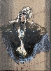 Lydie Arickx - Avant les mots, les Langes de la Vie : Nous Vivons dans l’oubli de nos métamorphoses I (Paul Eluard) 2011, huile et technique mixte sur toile émeri, 292x207 cm