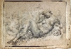 Le papier à l’œuvre : Pierre Paul Rubens, La Nuit, d’après Michel-Ange, pierre noire, plume, encre brune, huile, gouache blanche, sur papier vergé, bandes ajoutées par Rubens, 40 X 58 cm. © Paris, Fondation Custodia, Collection Frits Lugt