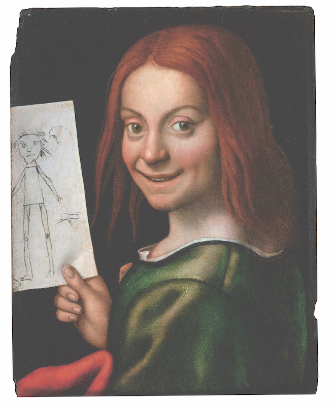 Gribouillage / Scarabocchio. De Léonard de Vinci à Cy Twombly. :  Giovan Francesco Caroto, Figure 11,  Fanciulo con disegno