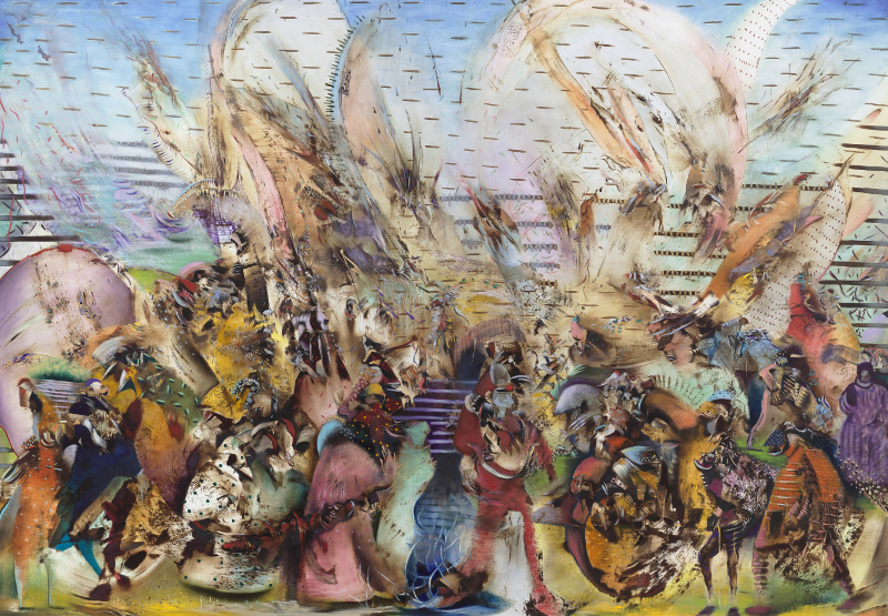 Ali Banisadr. In Medias Res : Foreign Lands, 2015 Huile sur lin 243,8 x 350,5 cm (AB 2091)