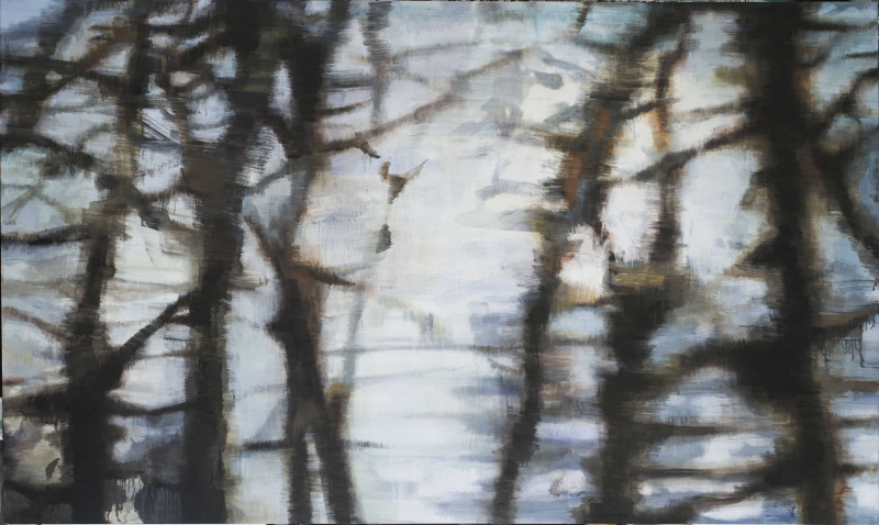 Carole Benzaken - Oui, l'homme est un arbre des champs : Od drzwi do drzwi (De porte en porte) 3, 2013 - Acrylique et huile sur toile, 138 x 230 cm - Courtesy Galerie Nathalie Obadia, Paris/Bruxelles 