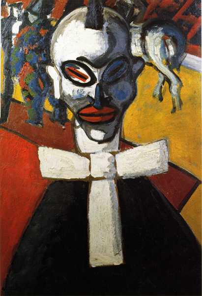 Chabaud – Fauve et expressionniste : Auguste Chabaud, Le Clown, c. 1908 – Huile sur carton contrecollé sur bois – 75 x 52 cm – Collection particulière – © Adagp, Paris 2012