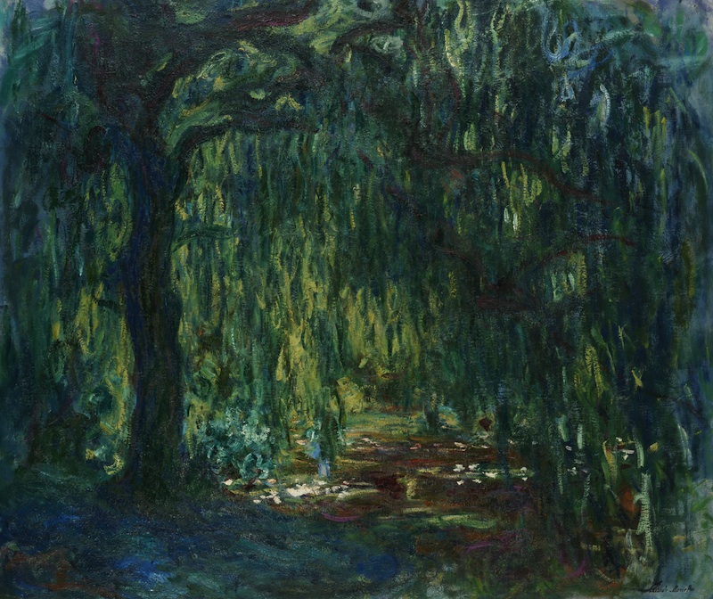 Monet au musée Marmottan et dans les collections suisses : Saule pleureur, 1918-1919, huile sur toile, 1870. Collection particulière