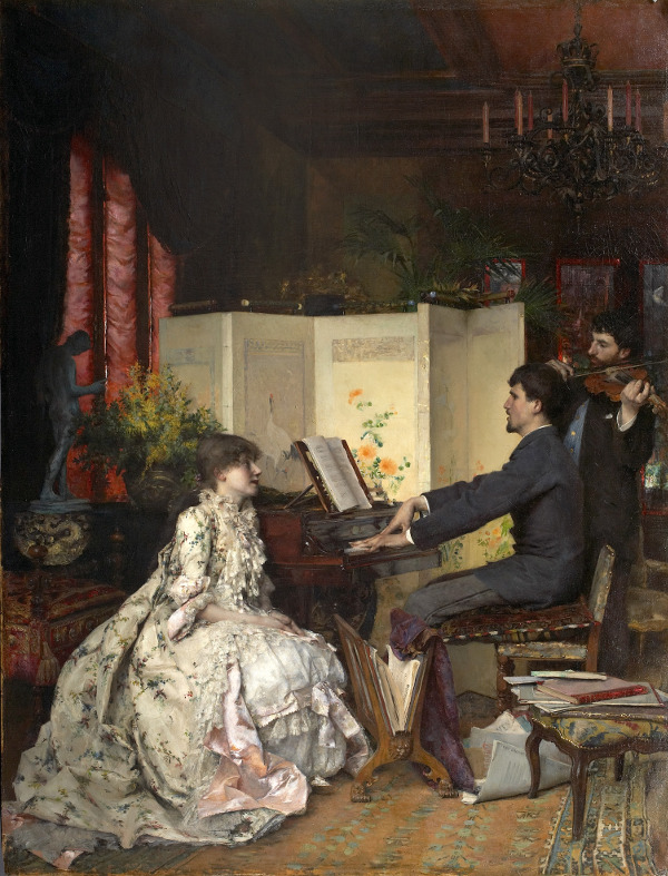 Tentations, l'appel des sens (1830-1914) : Dagnan Bouveret, le petit concert,1883,huile sur toile
