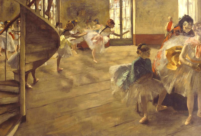 Degas et le ballet : peindre le mouvement : Edgar Degas, La Répétition, v. 1874, Huile sur toile, 58.4 x 83.8 cm, Lent by Culture and Sport Glasgow on behalf of Glasgow City Council. Gifted by Sir William and Lady Constance Burrell to the City of Glasgow, 1944. © Culture and Sport Glasgow (Museums)