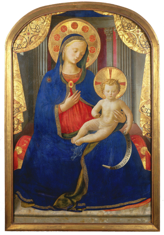 Fra Angelico et les maîtres de la lumière : Fra Angelico.  Vierge à l’Enfant. Après 1433, Tempera sur bois, 99 x 67 cm.  Galerie Sabauda, Turin.  
