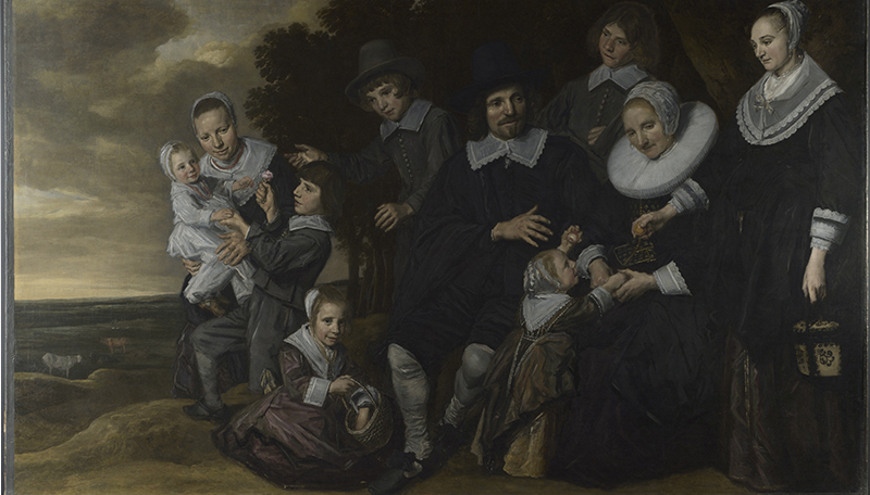 Frans Hals. Portraits de famille : Frans Hals. Portrait de Famille dans un paysage, vers 1647-1650. Huile sur toile 148,5 x 251 cm © The National Gallery, Lord Talbot of Malahide