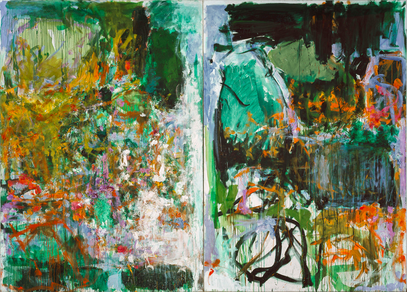 Monet-Mitchell, dialogue : Joan Mitchell. Un jardin pour Audrey. 1975, huile sur toile, 252 x 360 cm. Collection particulière © The Estate of Joan Mitchell