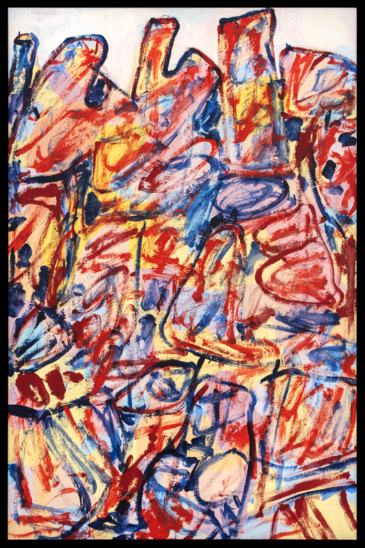 Jean Dubuffet. Paysages et Lieux de promenade. : Jean Dubuffet. Lieux de promenade I. 1975, acrylique sur papier entoilé, 101,5 x 67 cm. © Fondation Dubuffet, ADAGP, Paris 2022