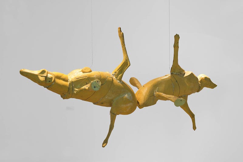 L’invention de l’œuvre, Rodin et les ambassadeurs : Bruce Nauman, Butt to butt (Large), 1989, mousse de polyuréthane, fil de fer, © Collection du musée d'art contemporain de Lyon - Photo : Blaise Adilon - Adagp, Paris 2011