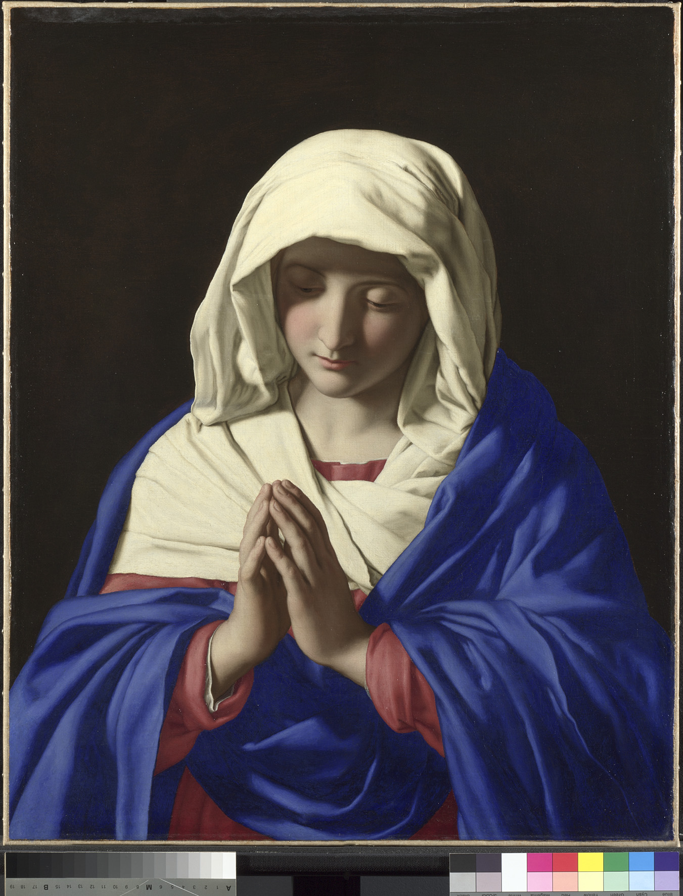Making Colour : Sassoferrato. Vierge en prière. 1640-50, Huile sur toile, 73x57.7 cm. © The National Gallery, London