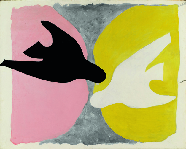 Georges Braque : L’Oiseau noir et l’Oiseau blanc. 1960, huile sur toile, 134 x 167,5 cm. Paris
