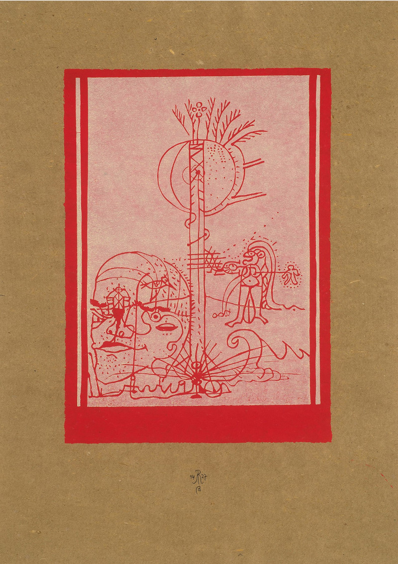 Robert Müller. L’Oiseleur. : Paradiso, 1983-1985 14/27 Bois en couleur sur papier paille Feuille : 60,3 x 41,9 cm Impression : 38,6 x 27,4 cm M170b © Photographie Alberto Ricci © Adagp, Paris, 2023