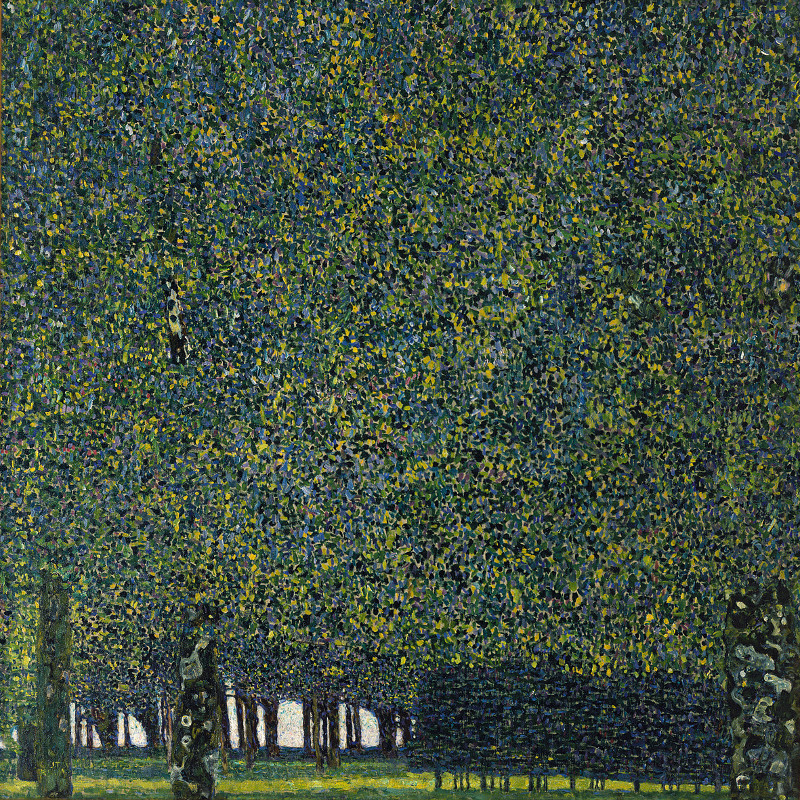 Jardins : Gustav Klimt Le Parc 1910 ou avant Huile sur toile. H. 110,4 ; L. 110,4 cm New York, The Museum of Modern Art Gertrud A. Mellon Fund, 1957