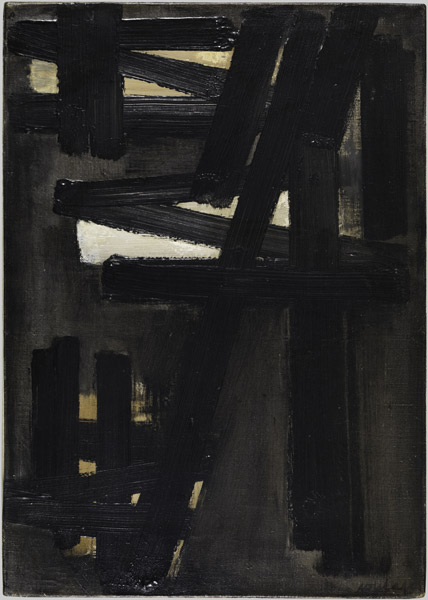 Soulages – Une rétrospective : Peinture 46 x 33 cm, 16 juin 1953 Centre Pompidou, MNAM-CCI, Paris Photo © Centre Pompidou, MNAM-CCI, Dist. RMNGrand Palais © © ADAGP, Paris © 2018, ProLitteris, Zurich