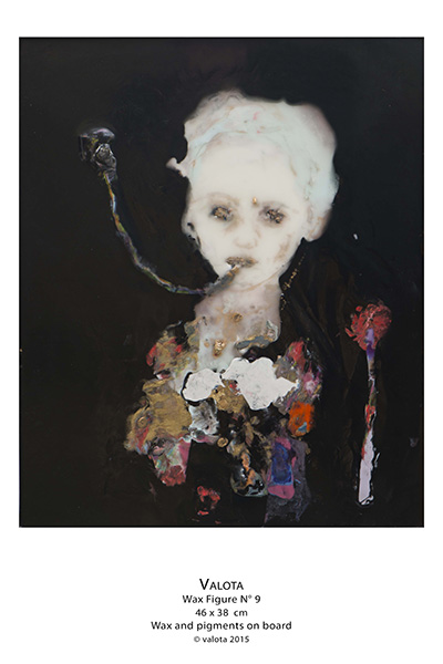 Valota & Muriel Chéné : Valota. Wax Figure N°9. Cire et pigments, 46 x 38 cm. © Valota 2015