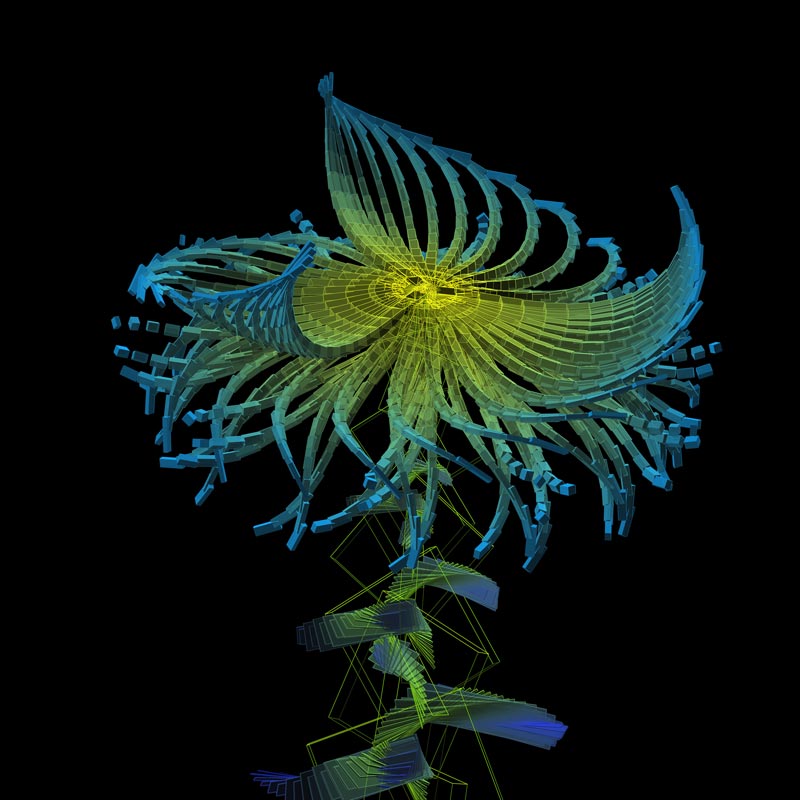 Miguel Chevalier : Fractal Flowers in vitro 2009 : 