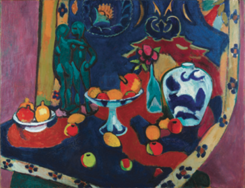 La Collection Morozov. Icônes de l’art moderne : Henri Matisse. Fruits et Bronze, Issy-les-Moulineaux. 1910, huile sur toile, 91 × 118,3 cm. Musée d’État des beaux-arts Pouchkine, Moscou.