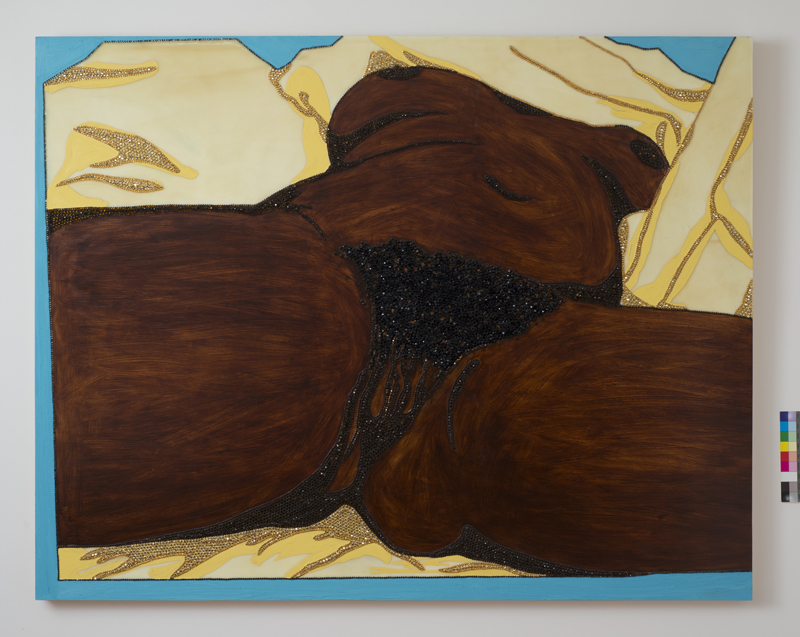 The Color Line, les artistes africains-américains et la ségrégation. : Mickalene Thomas, Origin of the Universe I, 2012,  121,9 x 152,4 cm  © Adagp, Paris, 2016 