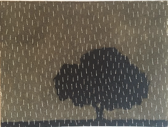 De lo real a lo imaginario : Fermin Ceballos Árbol bajo la lluvia Technique mixte sur toile 42 x 42 cm 2009 DR