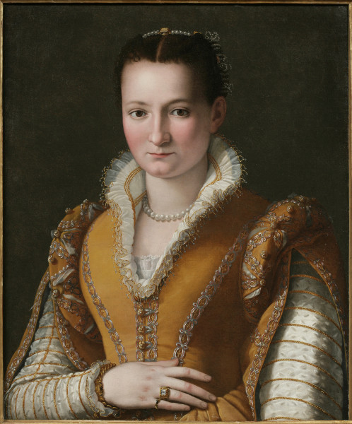 Florence. Portraits à la cour des Médicis : Alessandro Allori Portrait de femme Vers 1580 Huile sur toile 68,9 x 57,2 cm Collection particulière