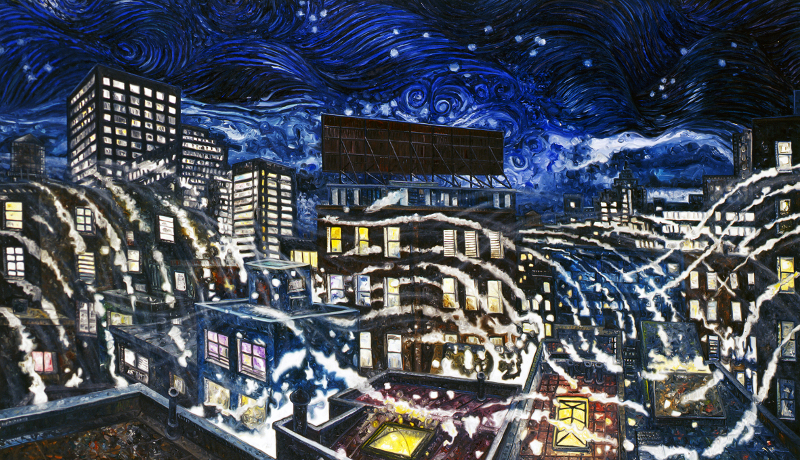 Japon : Oscar OIWA  Light Wave 2, 2011,  Huile sur toile, 138 x 240 cm. Courtesy: Oscar Oiwa Studio NY et Galerie Agathe Helion, Paris