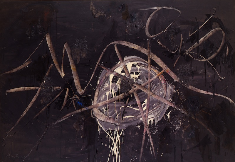 Les sujets de l’abstraction : Simon HANTAÏ, Sans titre, 1956. Huile sur toile, 152 x 216 cm. Genève, Fondation Gandur pour l’Art. © Fondation Gandur pour l’Art, photo : Jacqueline Hyde / Droits réservés.