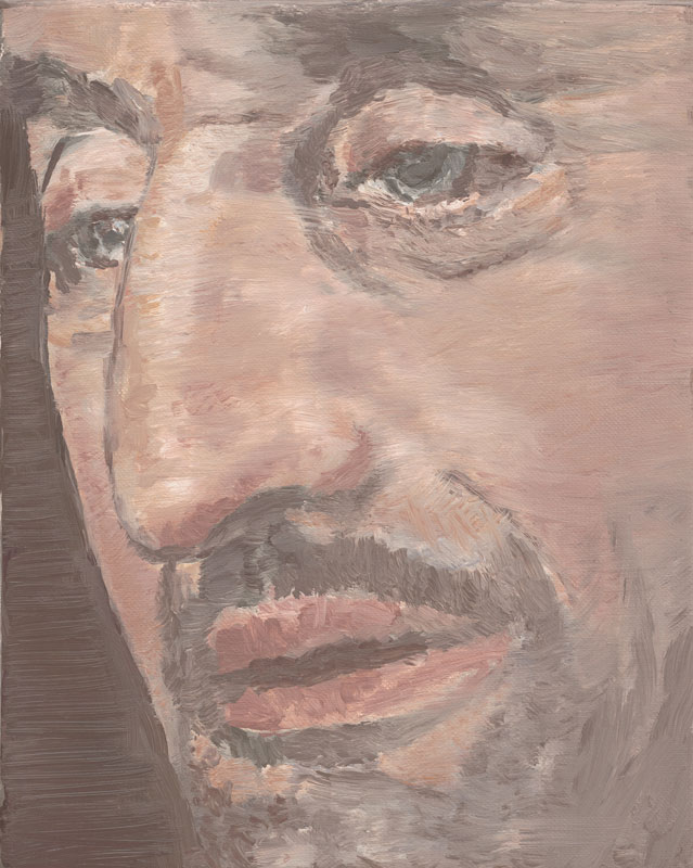 Luc Tuymans. Rétrospective : 0.	Luc Tuymans, The Nose, 2002; oil on canvas; 11 ¾ x 9 ½ in (29.9 x 24.1 cm); Collection of Jill and Dennis Roach, © Luc Tuymans