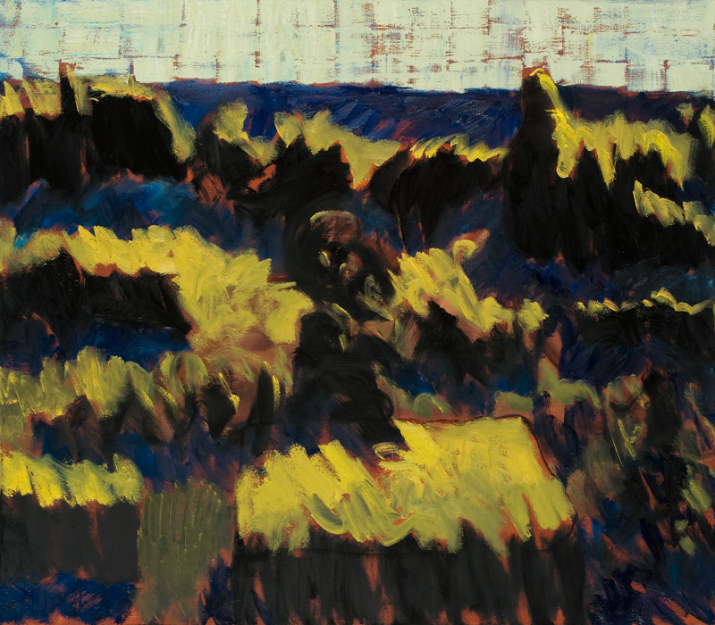 Guy de Malherbe. Le Pied de la falaise : La belle noiseuse, huile sur toile, 120x136cm, 2014 ©DR