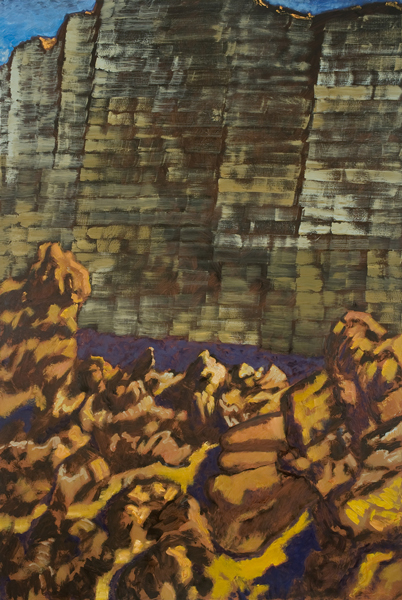 Guy de Malherbe. Le Pied de la falaise : Sans Titre, huile sur toile, 95x130cm, 2013 ©DR