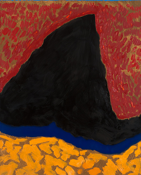Guy de Malherbe. Le Pied de la falaise : Bre?che, huile sur toile, 146 x 114 cm, 2015 ©DR