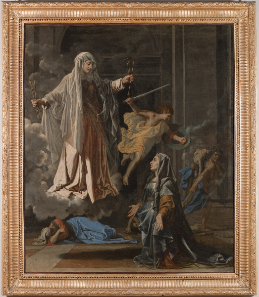 Voir le sacré : 5.	Nicolas Poussin, Apparition de la Vierge à Saint-Jacques le Majeur, vers 1629 - 1630  © Musée du Louvre, dist. RMN-GP /A. Dequier - M. Bard