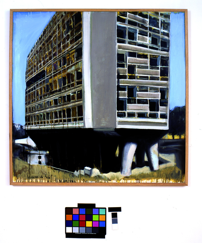 Jérémy Liron : Paysage n°5 - 2005 - huile sur toile - 123 x 123 cm