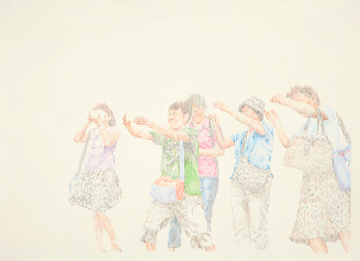  Bourse  Révélations Emerige - Exposition Voyageurs : Chorégraphie d’un Voyage (série), 2013 crayons de couleur sur papier 73 x 58 cm