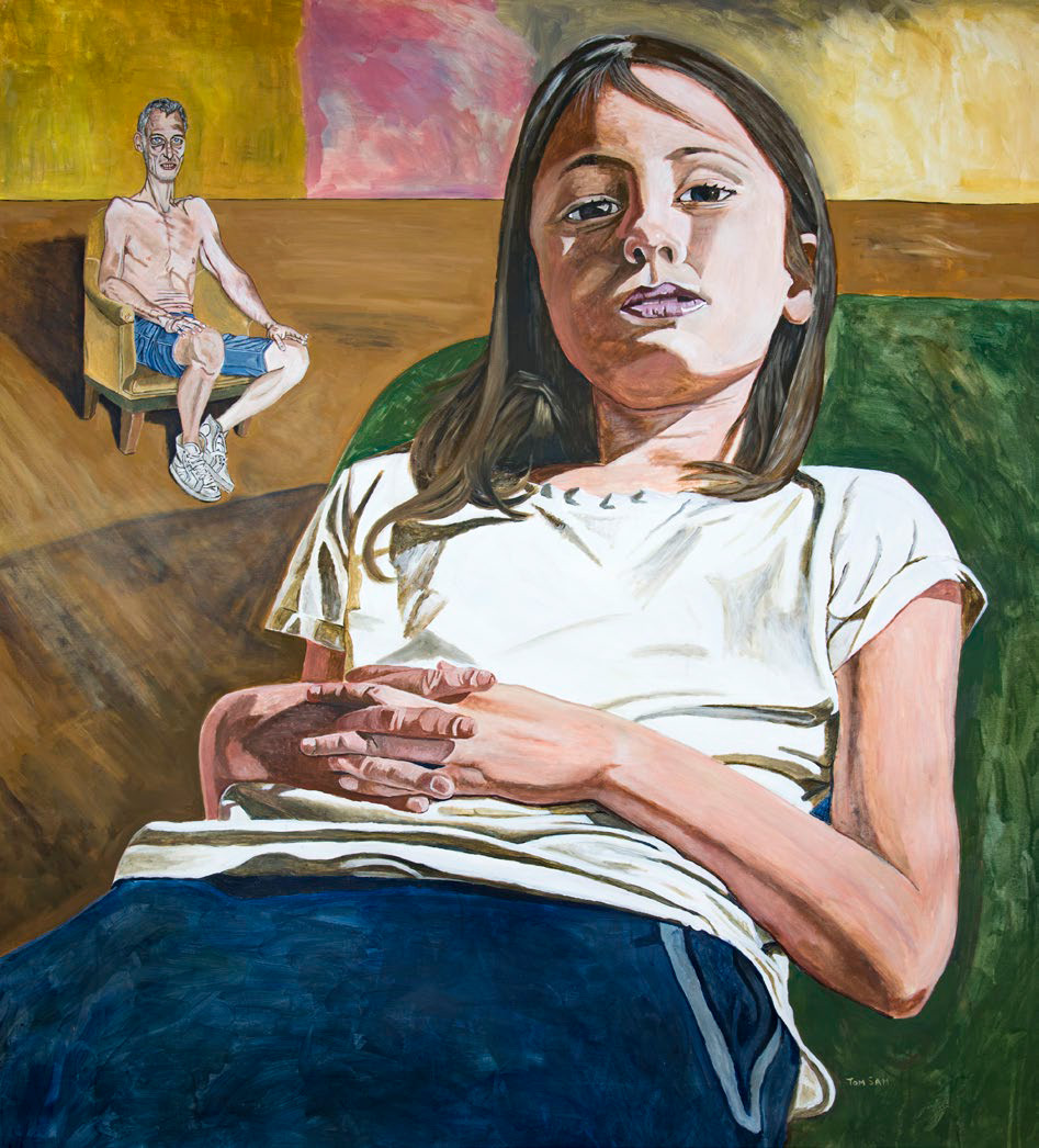 Tom Sam. PÈRE ET FILLE. 2020, acrylique sur toile, 170 x 154 cm.  (Courtesy Tom Sam et Espace Art Absolument.)